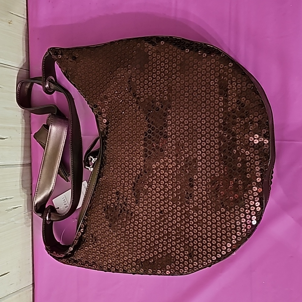 Brown sequin hobo